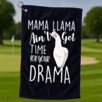 Funny Mama Llama Ain't Got Time For Your Drama Golf Towel thumb 1