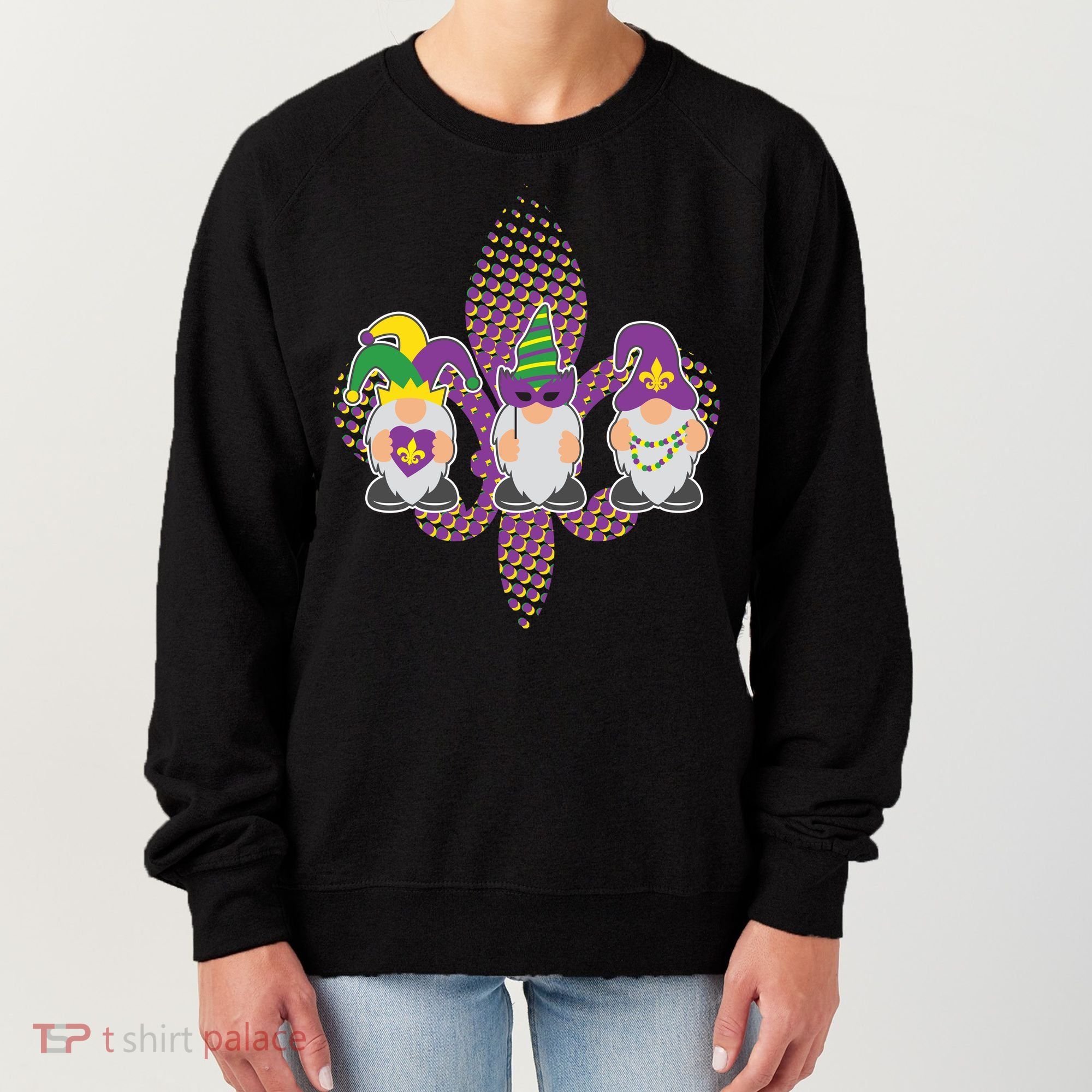 Funny Mardi Gras Gnomes Women's Sweatshirt