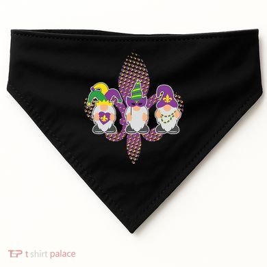 Funny Mardi Gras Gnomes USA-Made Doggie Bandana