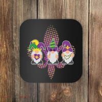 Funny Mardi Gras Gnomes Coaster thumb 0