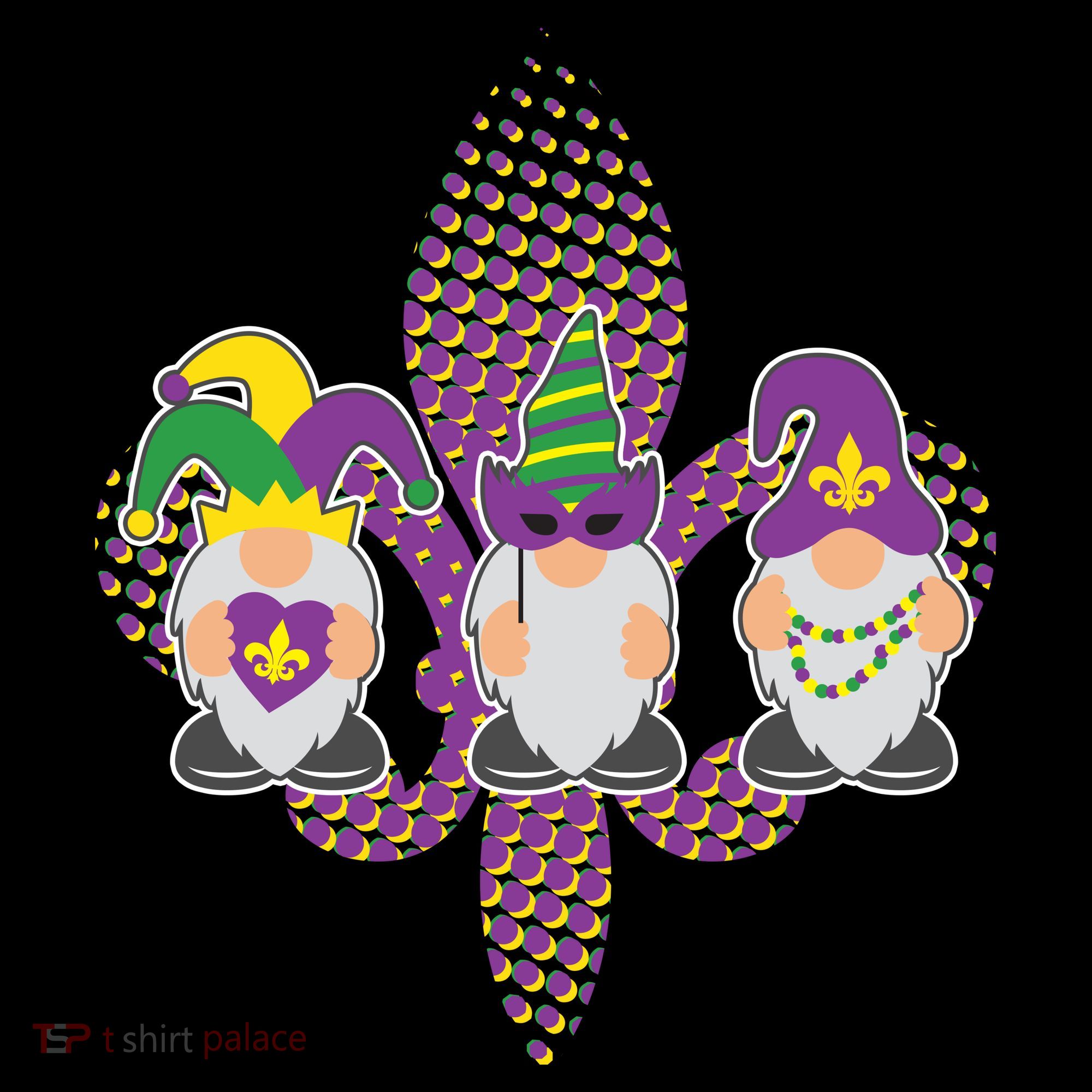 Funny Mardi Gras Gnomes Polo