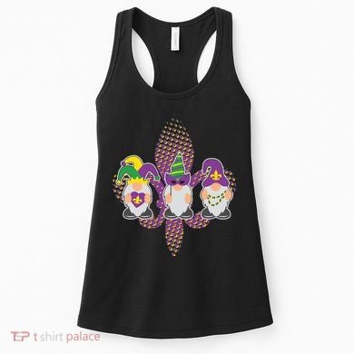 Funny Mardi Gras Gnomes Women's Tank Top