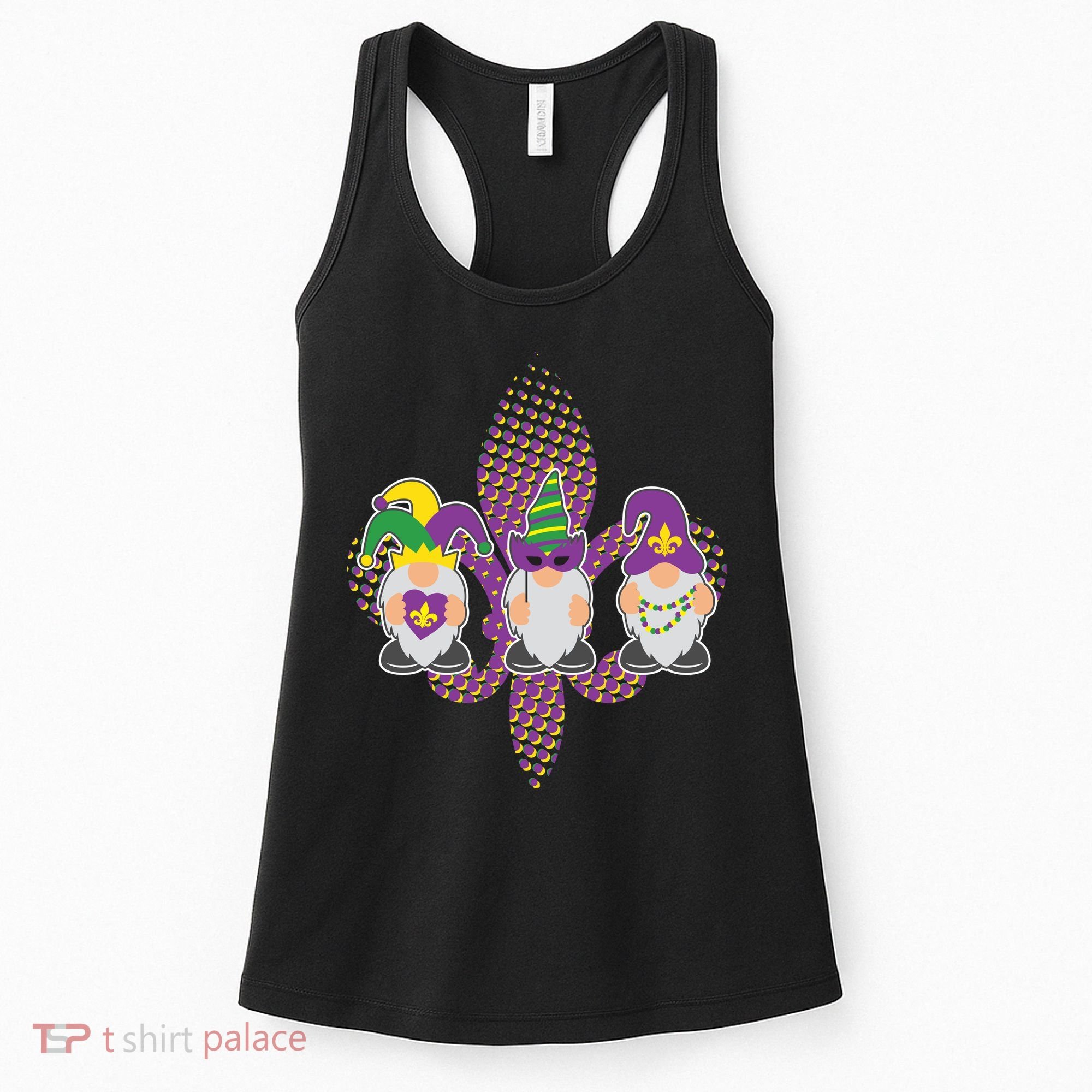 Funny Mardi Gras Gnomes Women's Tank Top