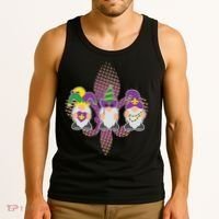 Funny Mardi Gras Gnomes Tank Top thumb 3