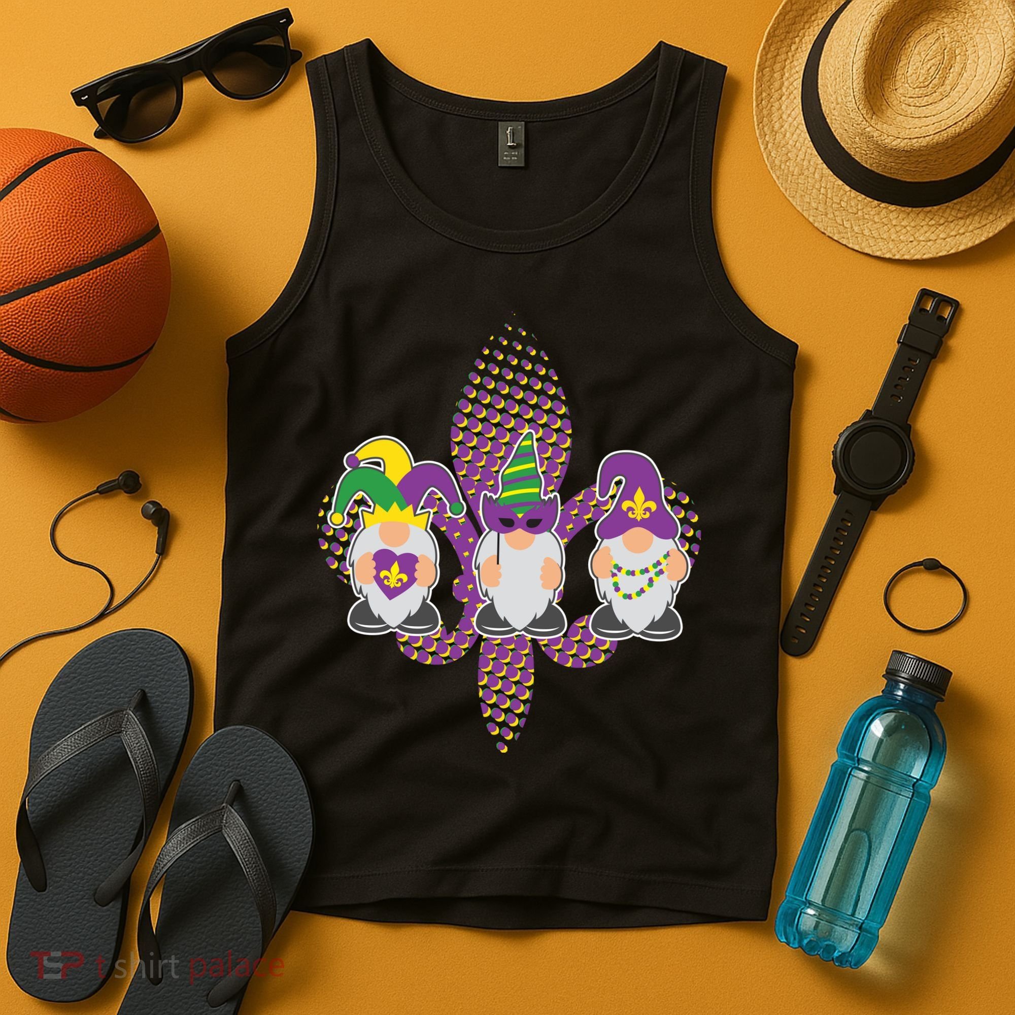 Funny Mardi Gras Gnomes Tank Top