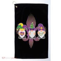 Funny Mardi Gras Gnomes Golf Towel thumb 0