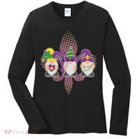 Funny Mardi Gras Gnomes Women's Long Sleeve Shirt thumb 0
