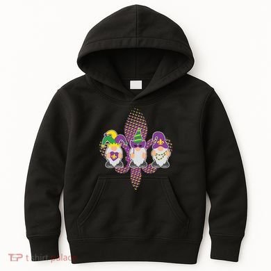 Funny Mardi Gras Gnomes Kids Hoodie