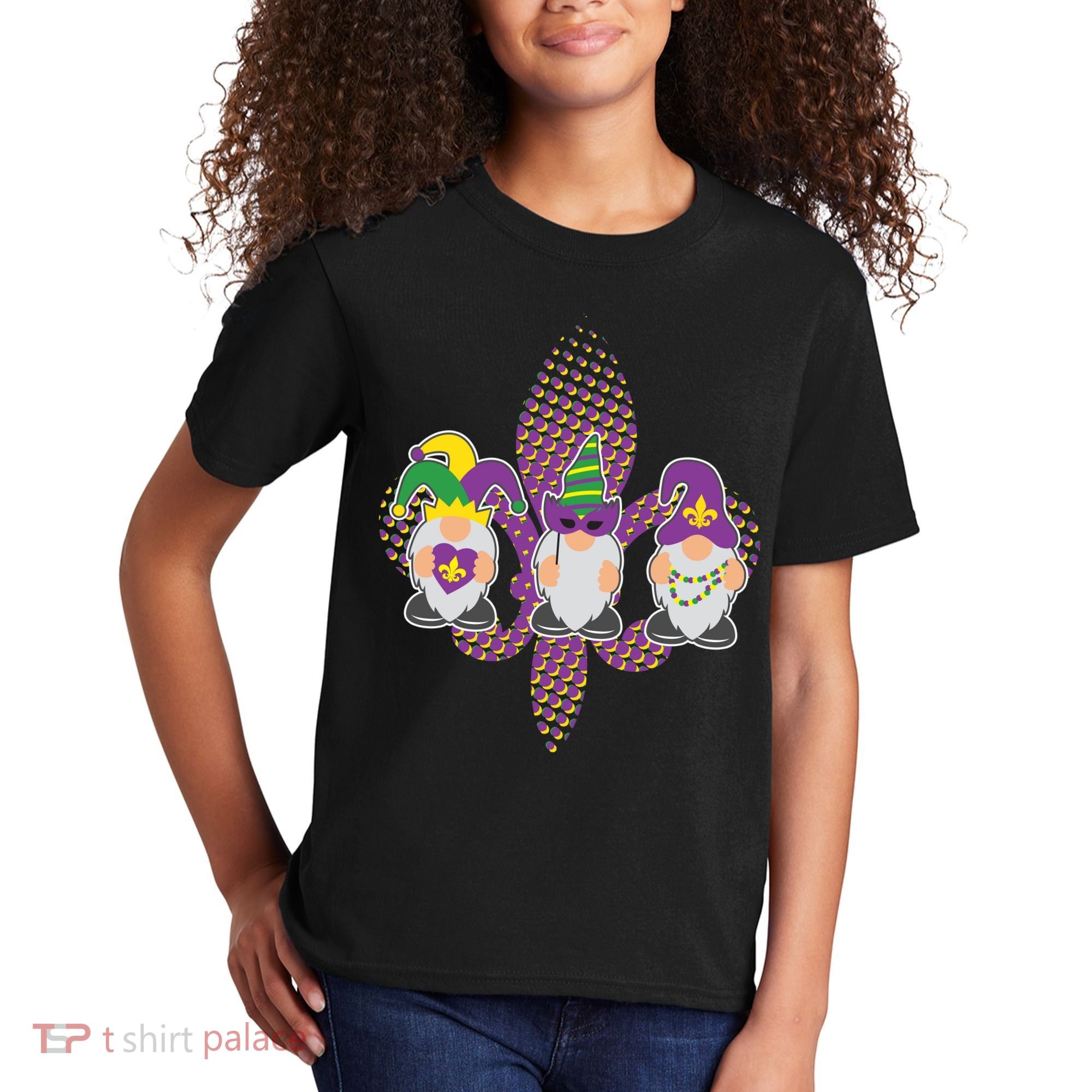 Funny Mardi Gras Gnomes Kids T-Shirt