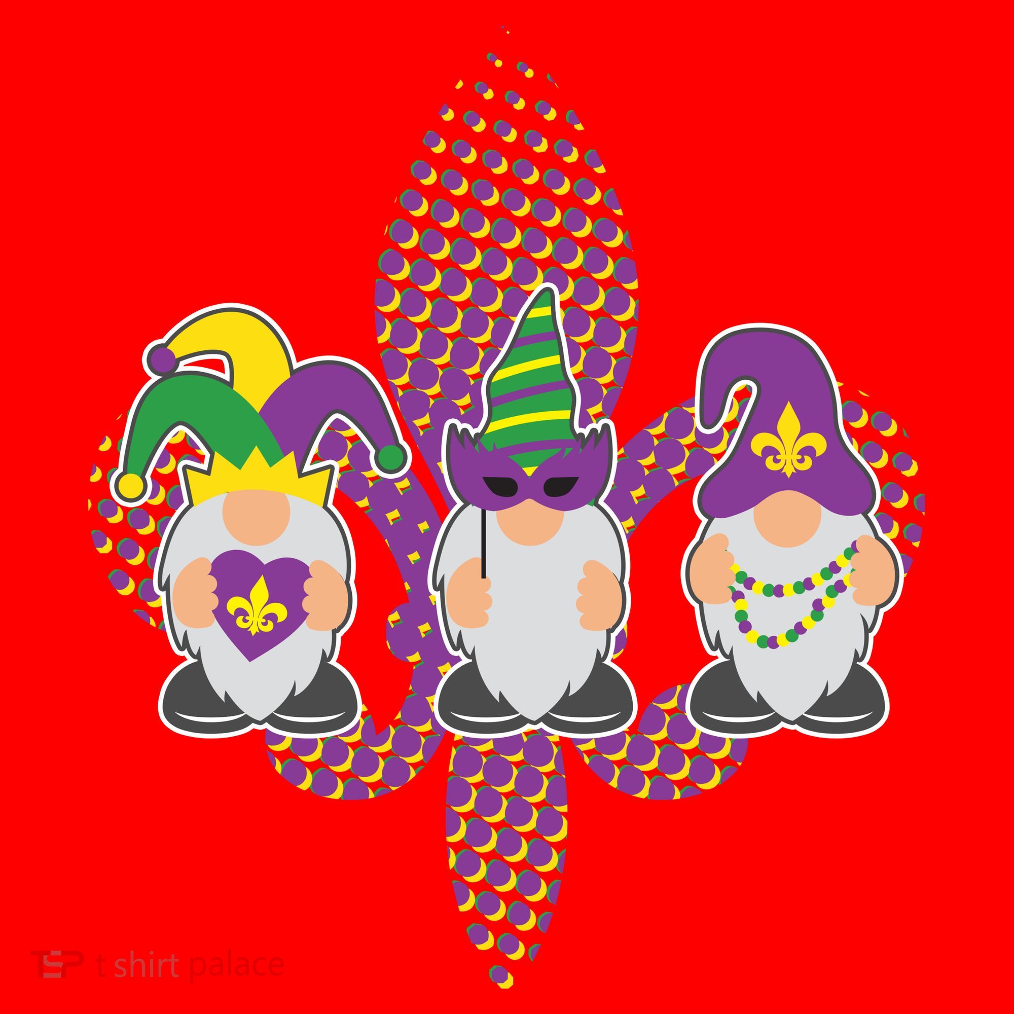 Funny Mardi Gras Gnomes Santa Hat