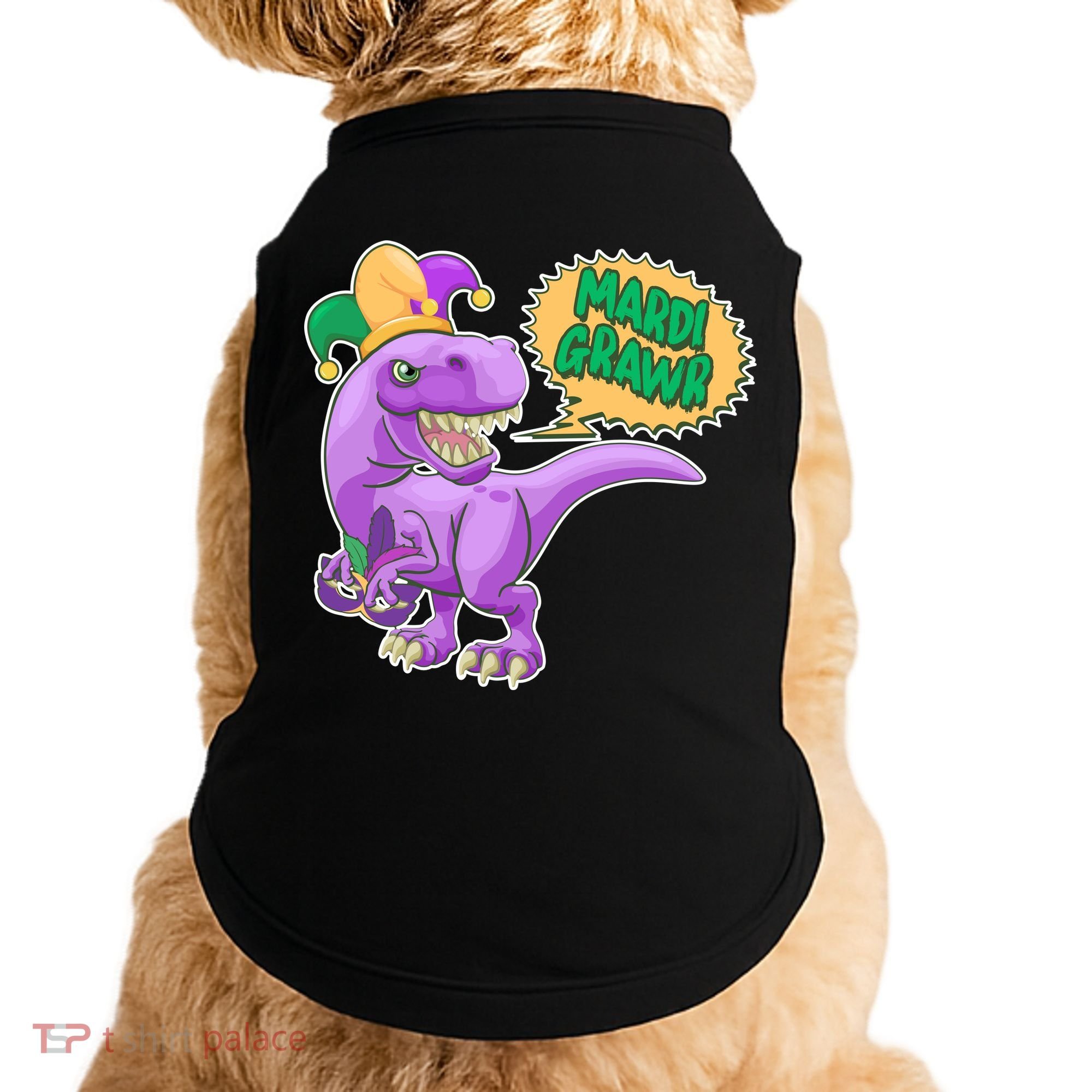 Funny Mardi Grawr T-Rex Dinosaur Doggie Tank