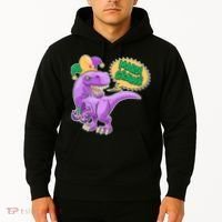 Funny Mardi Grawr T-Rex Dinosaur Hoodie thumb 2