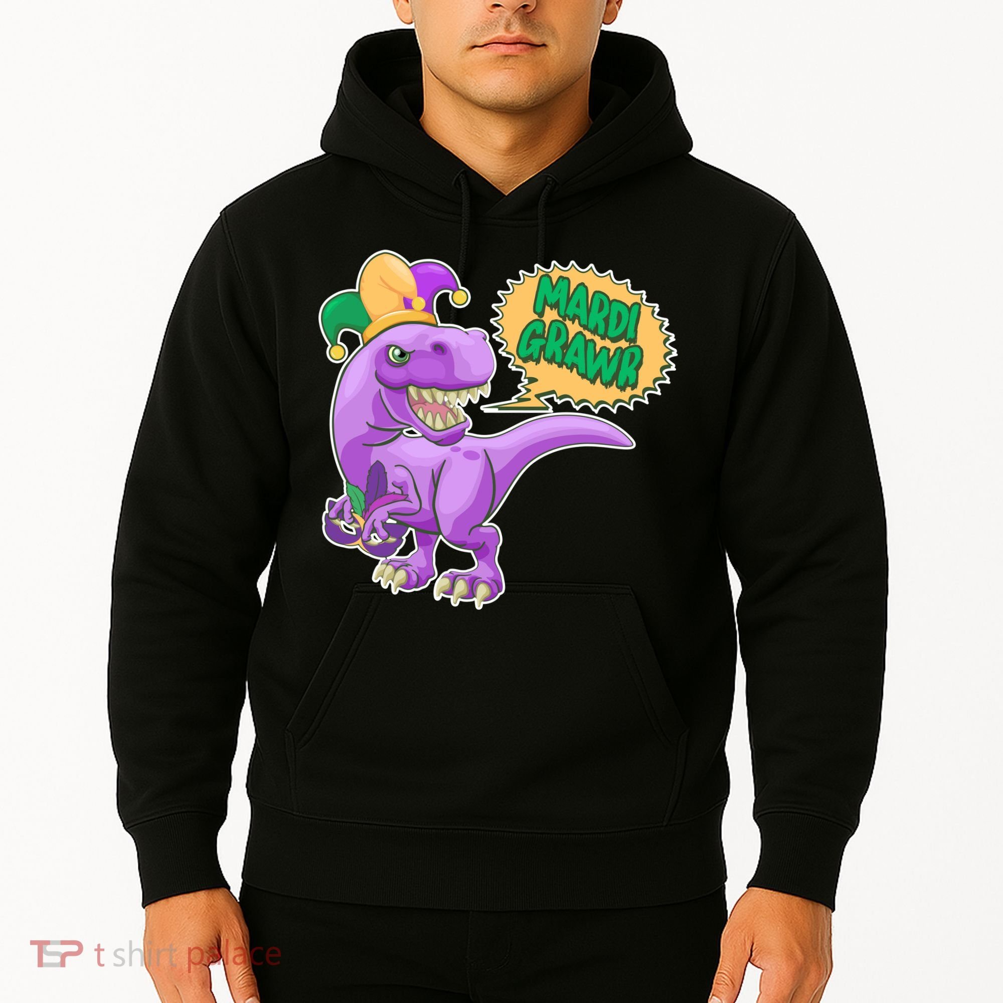 Funny Mardi Grawr T-Rex Dinosaur Hoodie