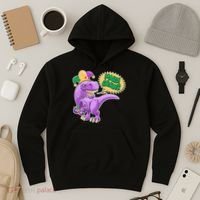 Funny Mardi Grawr T-Rex Dinosaur Hoodie thumb 3