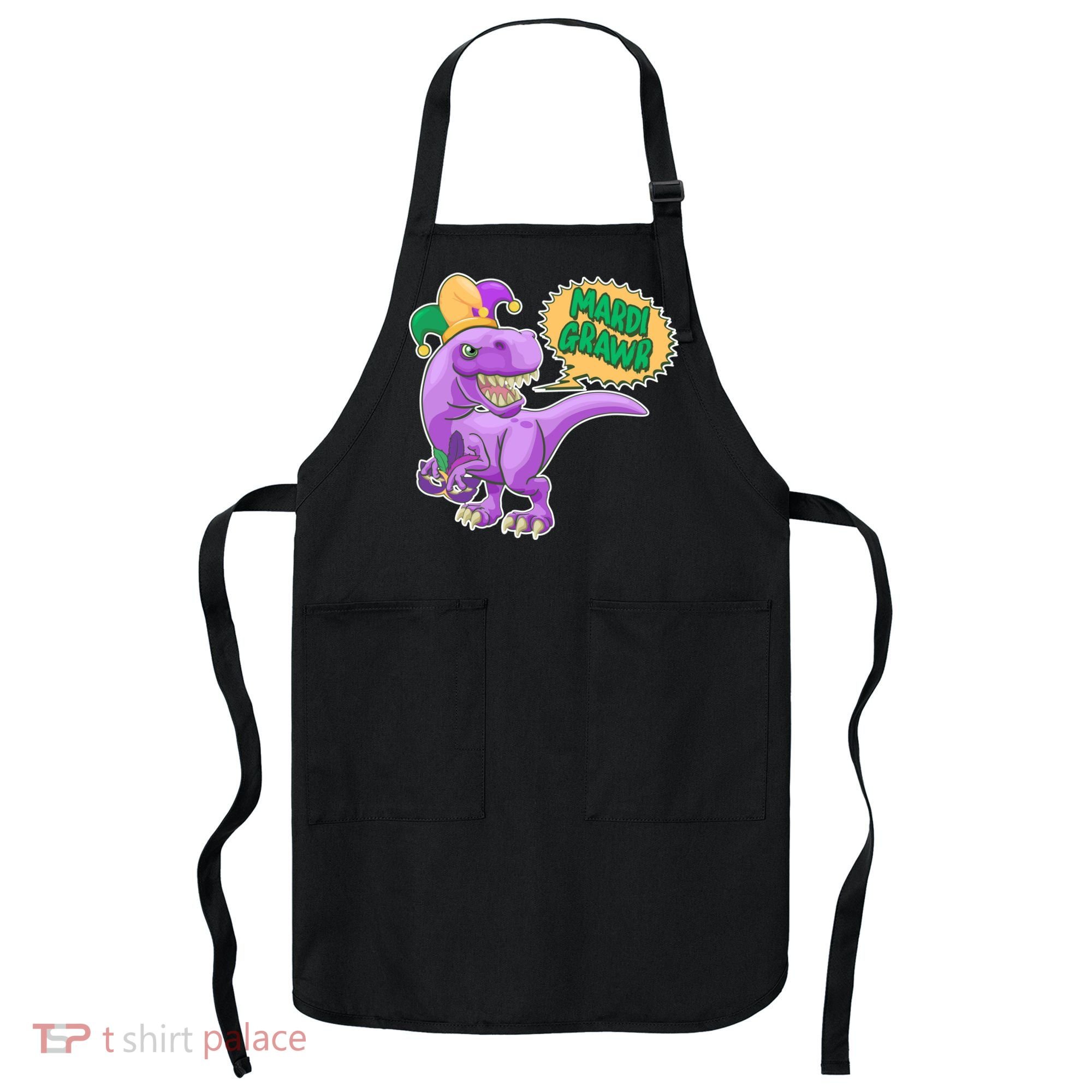 Funny Mardi Grawr T-Rex Dinosaur Apron