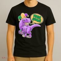 Funny Mardi Grawr T-Rex Dinosaur T-Shirt thumb 3