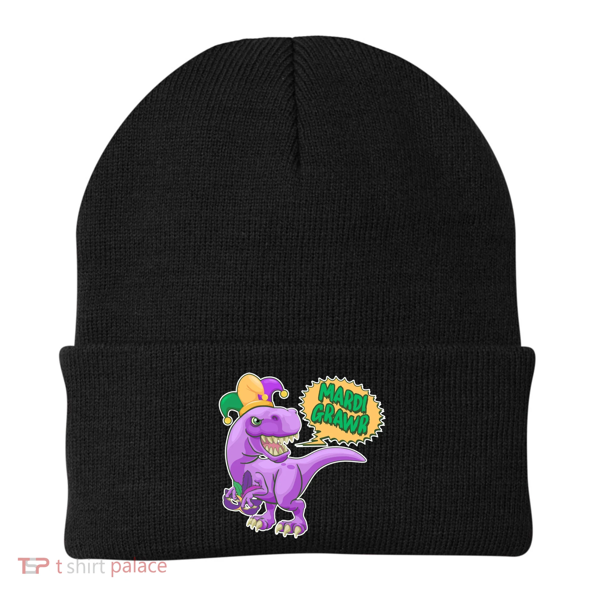 Funny Mardi Grawr T-Rex Dinosaur Beanie