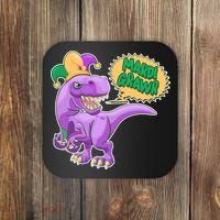 Funny Mardi Grawr T-Rex Dinosaur Coaster thumb 0