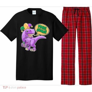 Funny Mardi Grawr T-Rex Dinosaur Pajama Set