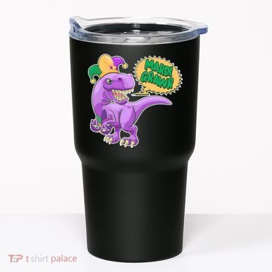 Funny Mardi Grawr T-Rex Dinosaur Tumbler