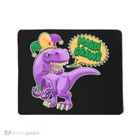 Funny Mardi Grawr T-Rex Dinosaur Mousepad thumb 0