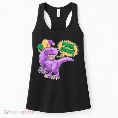 Funny Mardi Grawr T-Rex Dinosaur Women's Tank Top