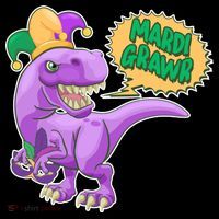 Funny Mardi Grawr T-Rex Dinosaur Baby Bodysuit thumb 2