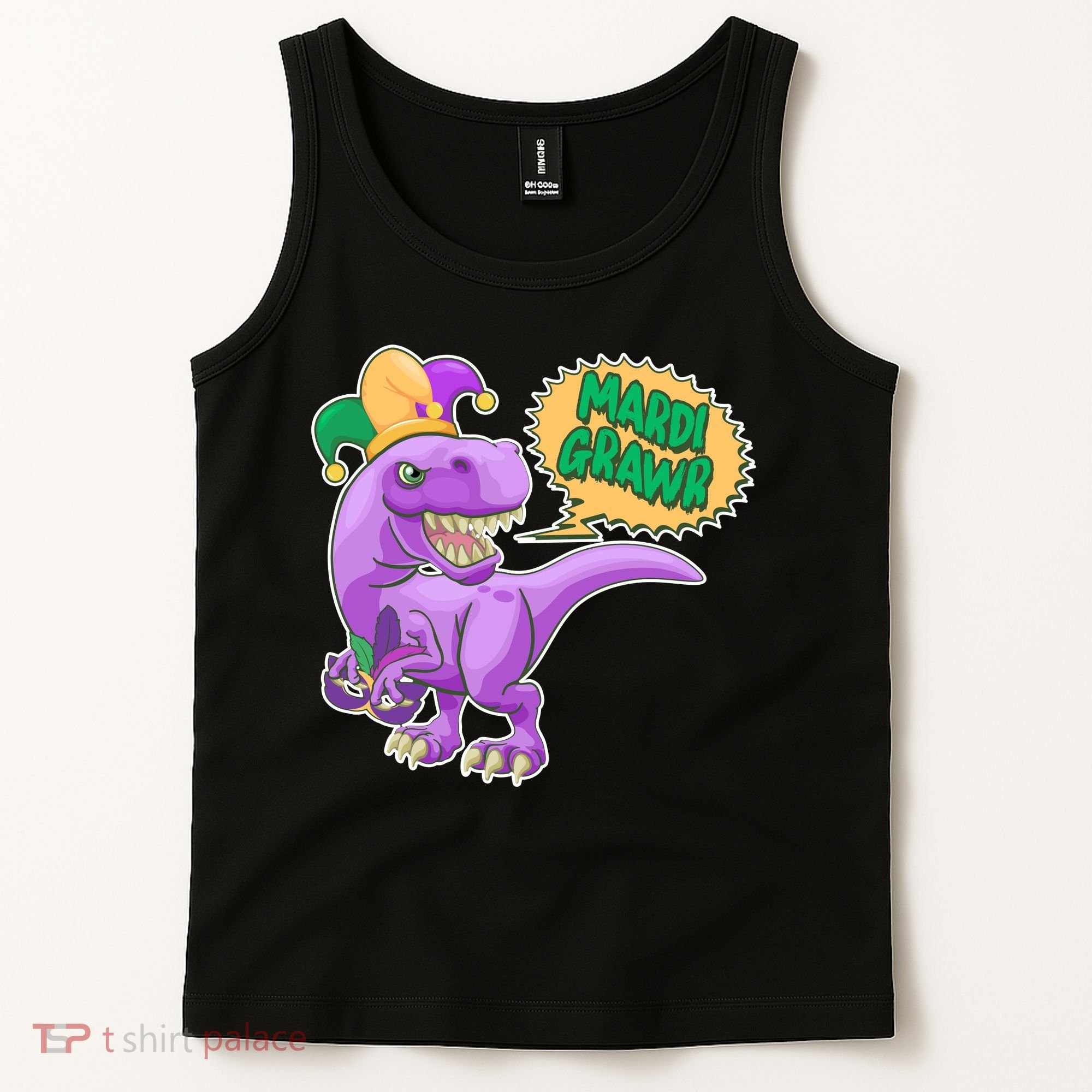 Funny Mardi Grawr T-Rex Dinosaur Tank Top