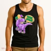 Funny Mardi Grawr T-Rex Dinosaur Tank Top thumb 3