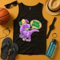 Funny Mardi Grawr T-Rex Dinosaur Tank Top thumb 4