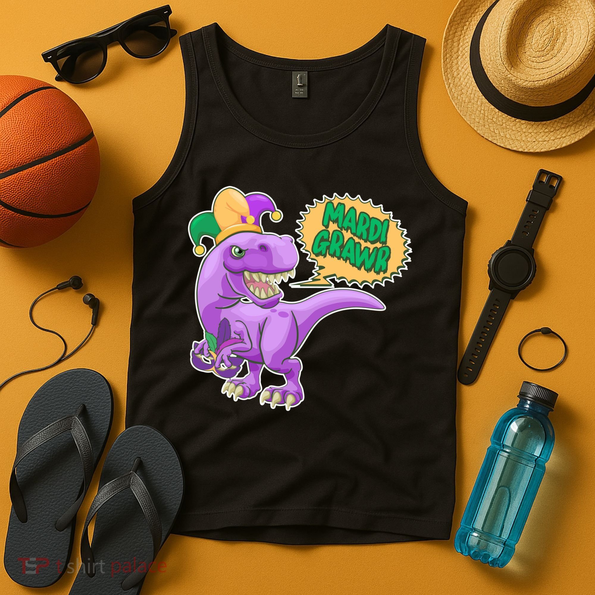 Funny Mardi Grawr T-Rex Dinosaur Tank Top