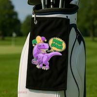 Funny Mardi Grawr T-Rex Dinosaur Golf Towel thumb 2