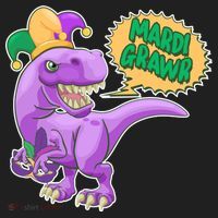 Funny Mardi Grawr T-Rex Dinosaur Golf Towel thumb 3