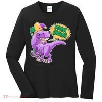 Funny Mardi Grawr T-Rex Dinosaur Women's Long Sleeve Shirt thumb 0