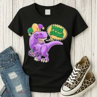 Funny Mardi Grawr T-Rex Dinosaur Women's T-Shirt thumb 3