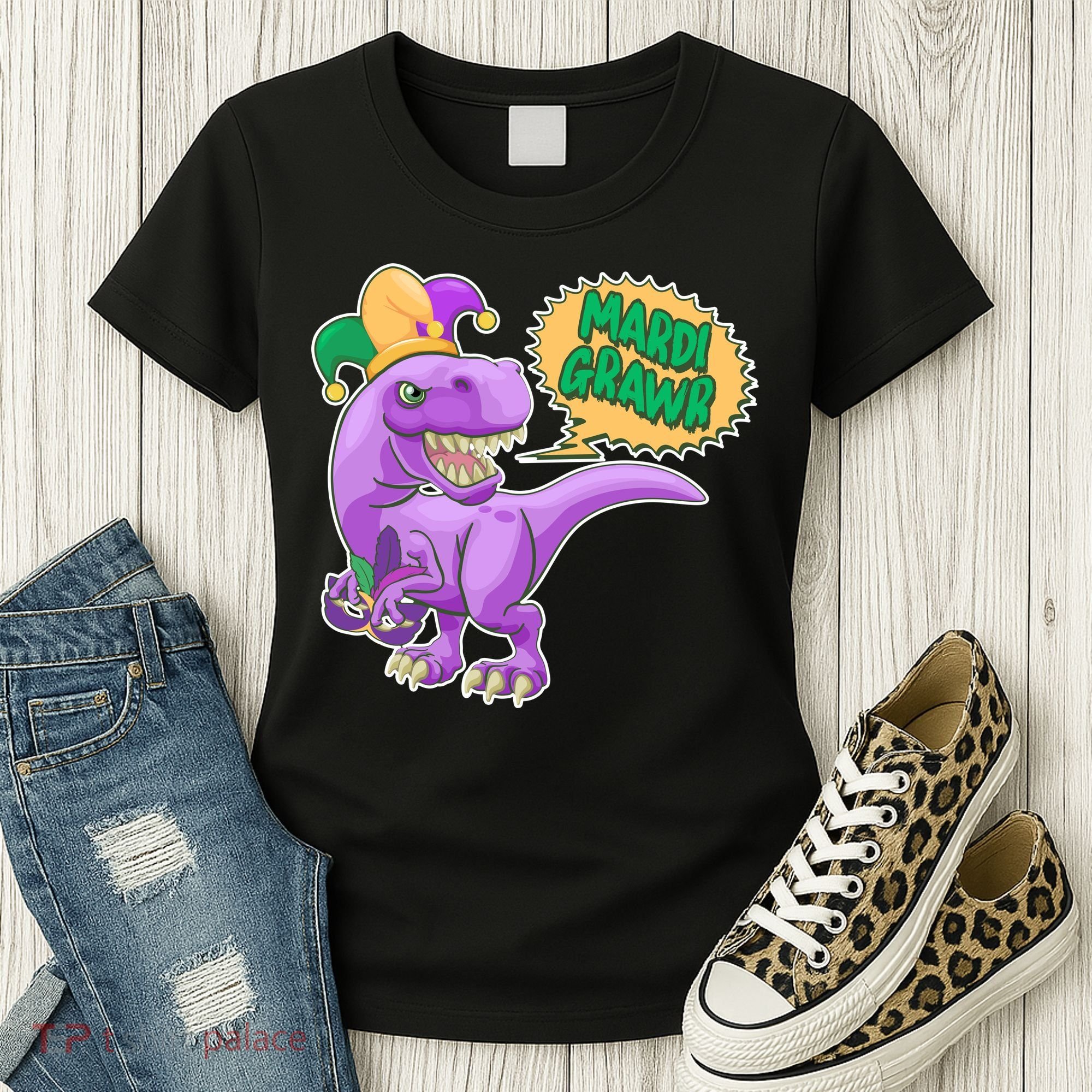 Funny Mardi Grawr T-Rex Dinosaur Women's T-Shirt