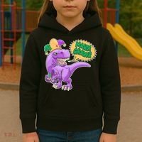 Funny Mardi Grawr T-Rex Dinosaur Kids Hoodie thumb 3