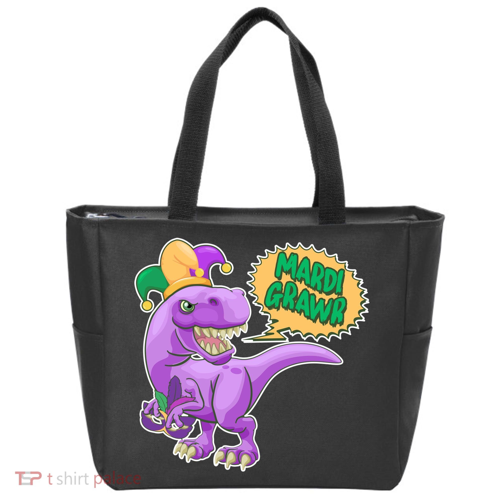 Funny Mardi Grawr T-Rex Dinosaur Tote Bag