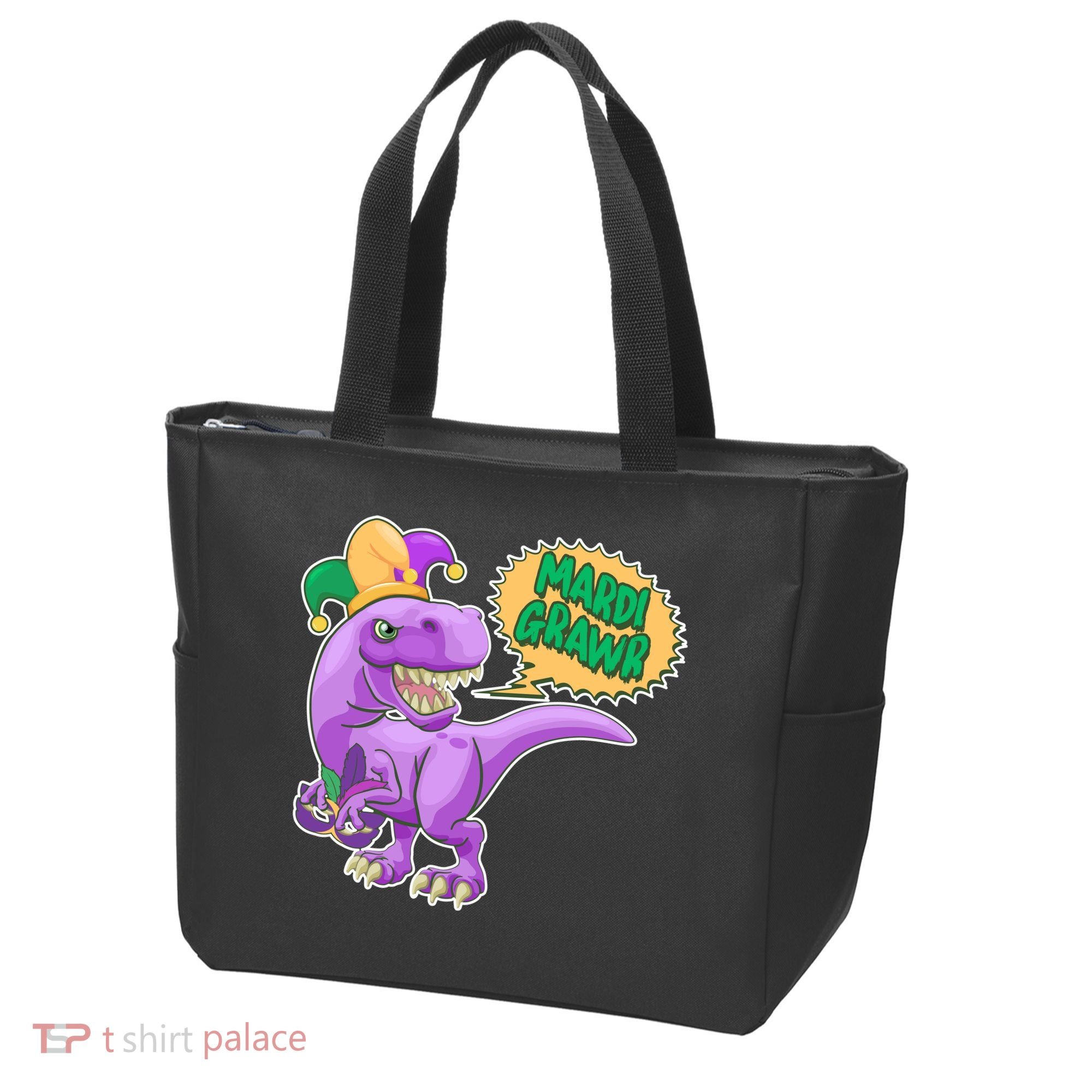 Funny Mardi Grawr T-Rex Dinosaur Tote Bag