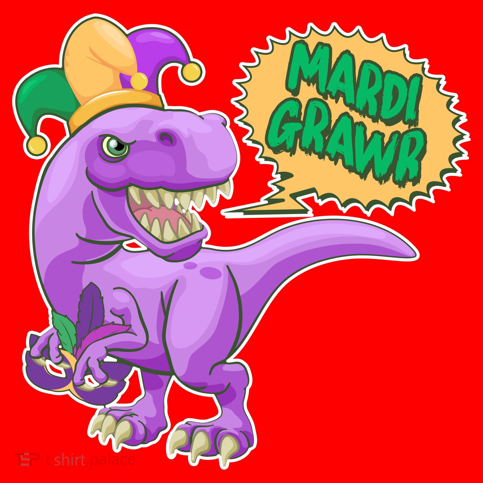 Funny Mardi Grawr T-Rex Dinosaur Santa Hat