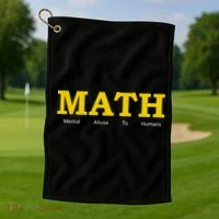 Funny Math - Mental Abuse To Humans Golf Towel thumb 1