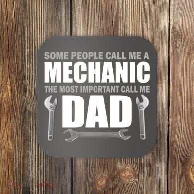 Funny Mechanic Dad Coaster