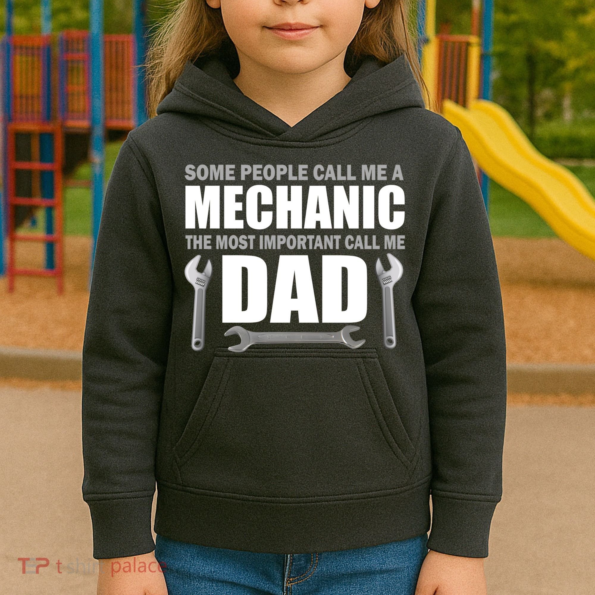 Funny Mechanic Dad Kids Hoodie