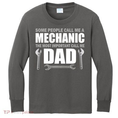 Funny Mechanic Dad Kids Long Sleeve Shirt