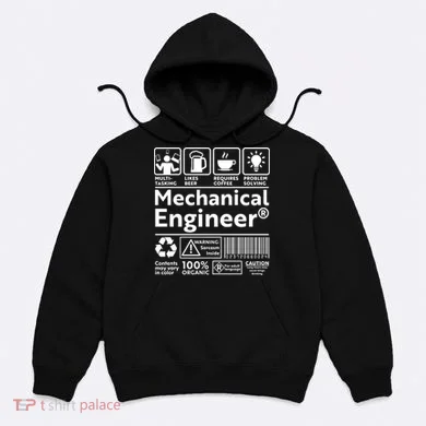 Funny Mechanical Engineer Label Hoodie