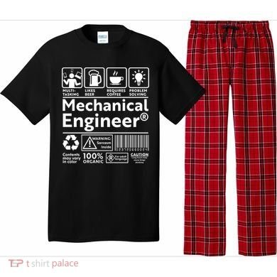 Funny Mechanical Engineer Label Pajama Set