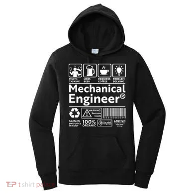 Funny Mechanical Engineer Label Women's Hoodie