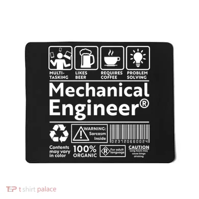 Funny Mechanical Engineer Label Mousepad