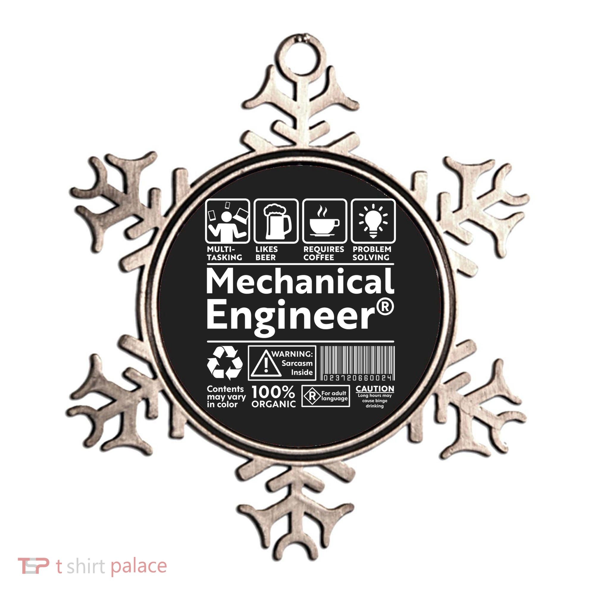 Funny Mechanical Engineer Label Ornament