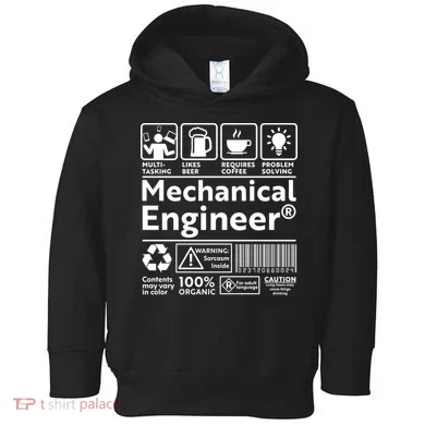 Funny Mechanical Engineer Label Toddler Hoodie